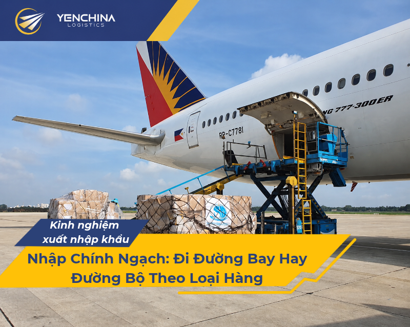 Hàng hoá được xếp lên máy bay chở hàng tại sân bay