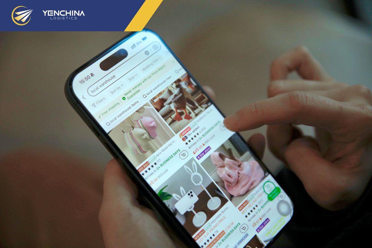 Lướt chọn hàng trên app khi order Taobao bằng điện thoại